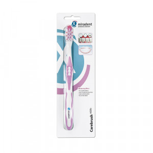 Produktbild von MIRADENT Carebrush Zahnb&uuml;rste wei&szlig;/pink